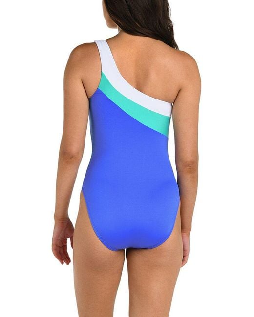 24th & Ocean Blue Colorblock Solids Swimsuit