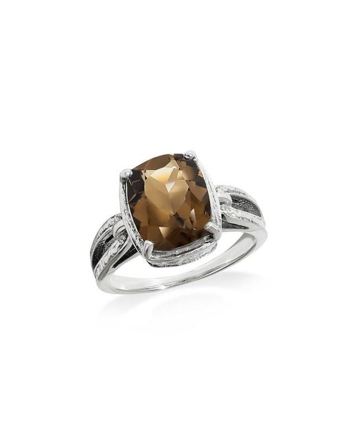TIRAMISU White 3.80 Ct. Tw. Smoky Quartz Solitaire Ring