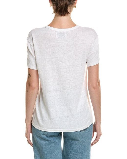 Officine Generale White Lara Piece Dyed Linen-Blend Blouse