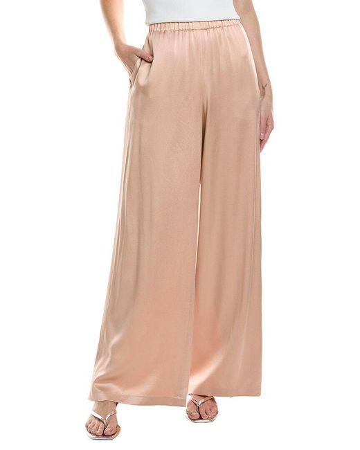 Lafayette 148 New York Pink Pull On Franklin Silk Wide Leg Pant