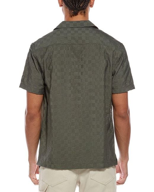 Scotch & Soda Green Solid Camp Shirt for men