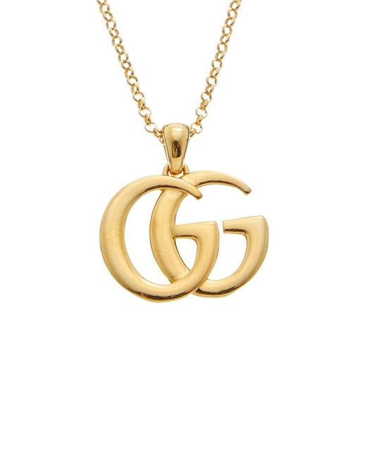 Gucci Metallic GG Marmont Pendant Necklace