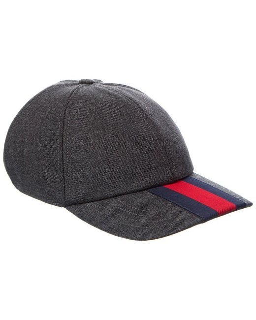Gucci Gray Wool Baseball Cap for men