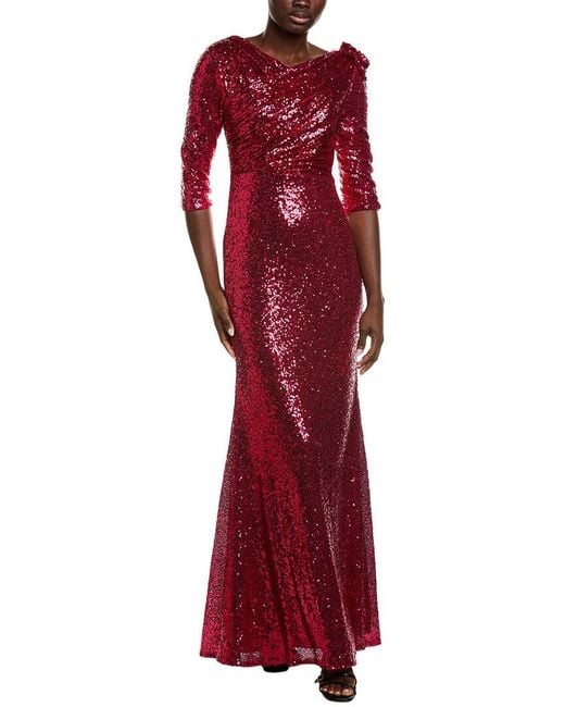 Rene Ruiz Red Fit And Flare Gown