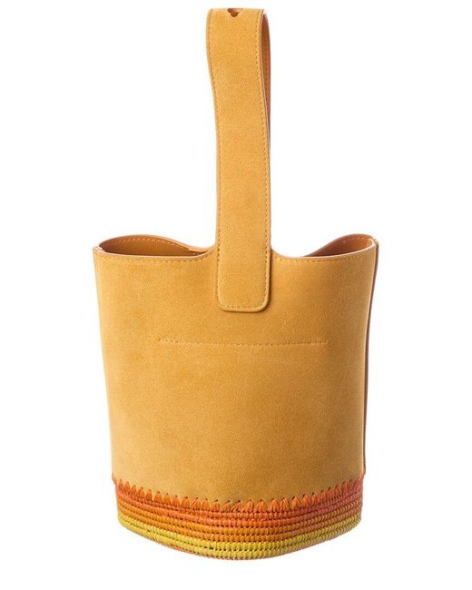 Loewe Orange Pebble Mini Suede Bucket Bag