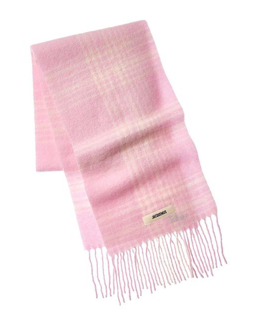 Jacquemus Pink L'écharpe Carro Mohair & Wool-blend Scarf