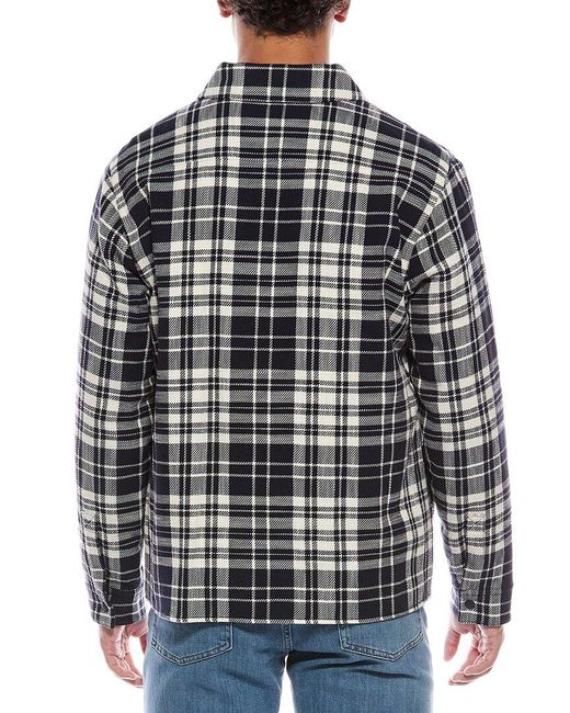 Vince Blue Plaid Shirt Jacket for men