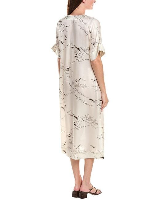 Officine Generale Natural Officine Generale Kira Silk Midi Dress