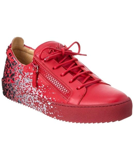 Giuseppe Zanotti Red May London Leather Sneaker for men