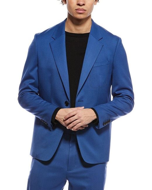 Theory Blue Wool-Blend Suit Jacket for men