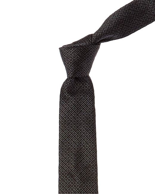 Givenchy Black All Over 4g Jacquard Silk Tie for men