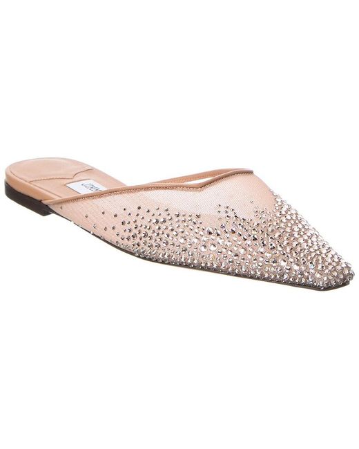 Jimmy Choo Pink Vivi Mesh & Leather Mule