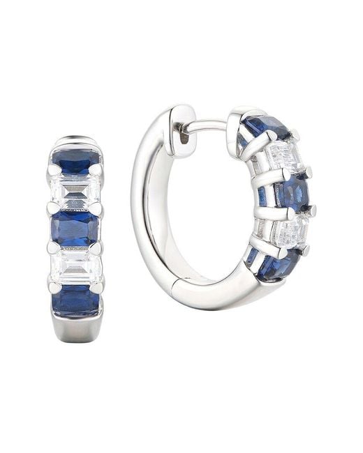 Gregg Ruth Blue 14K 2.47 Ct. Tw. Diamond & Sapphire Huggie Earring