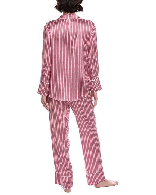 Petite Plume Red 2Pc Silk Pajama Set