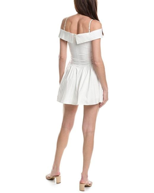 Moonsea White Fold-over Mini Dress