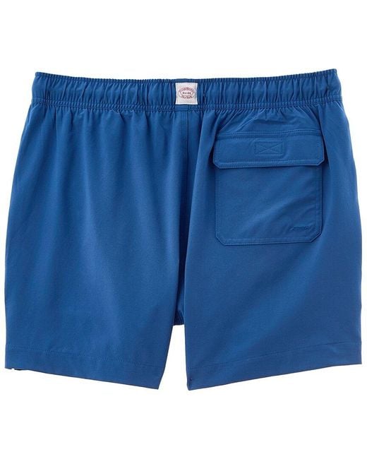 Brooks Brothers Blue Solid Swim Trunk for men
