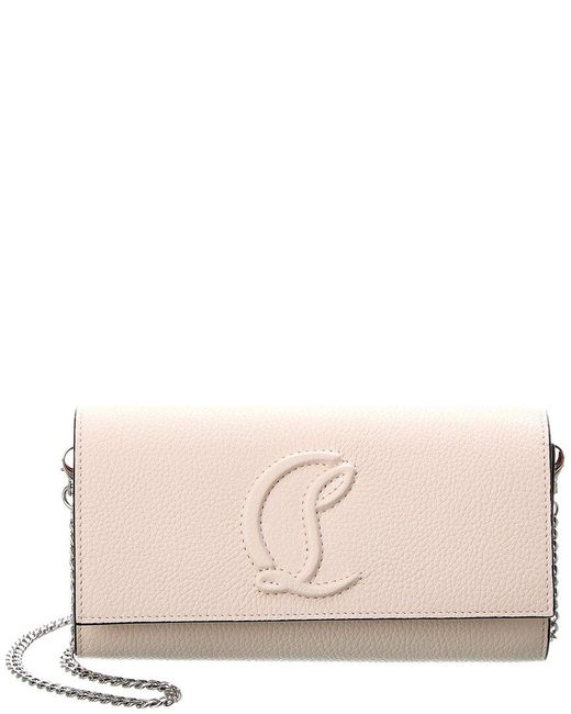 Christian Louboutin Pink By My Side Leather Wallet On Chain