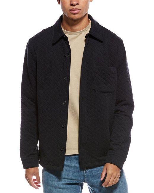 Vince Black Quilted Shirt Jacket for men