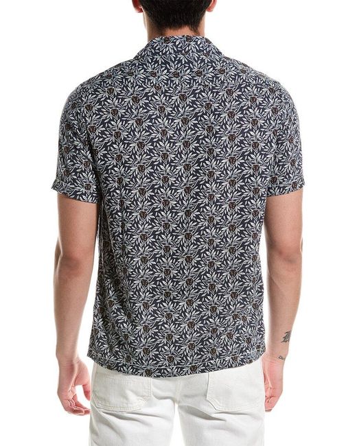 Report Collection Gray Floral Shirt for men