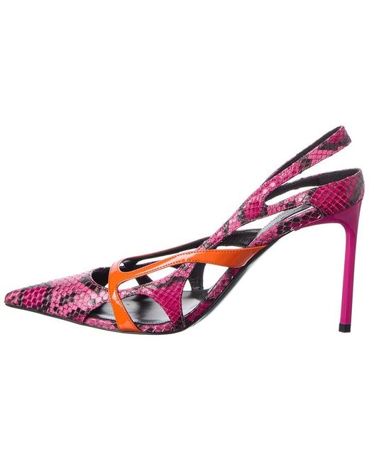 Sergio Rossi Pink 95 Snakeskin Pump