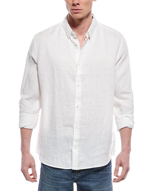 AllSaints White Cypress Linen Shirt for men