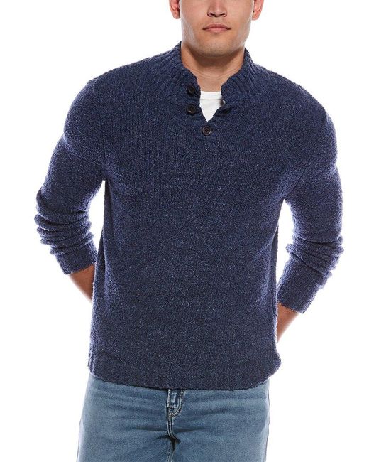 Autumn Cashmere Blue Italian Boucle Pullover for men