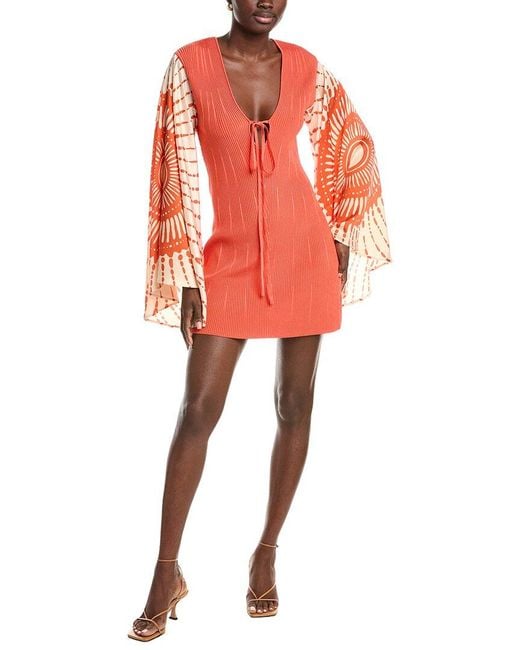 Alexis Orange Lai Mini Dress