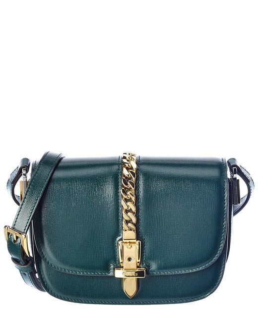 Gucci Blue Sylvie 1969 Mini Leather Shoulder Bag