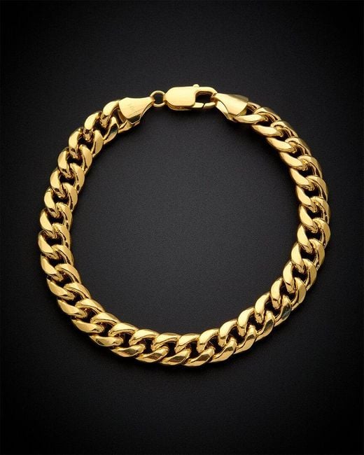 Italian Gold Black 14k Miami Cuban Bracelet