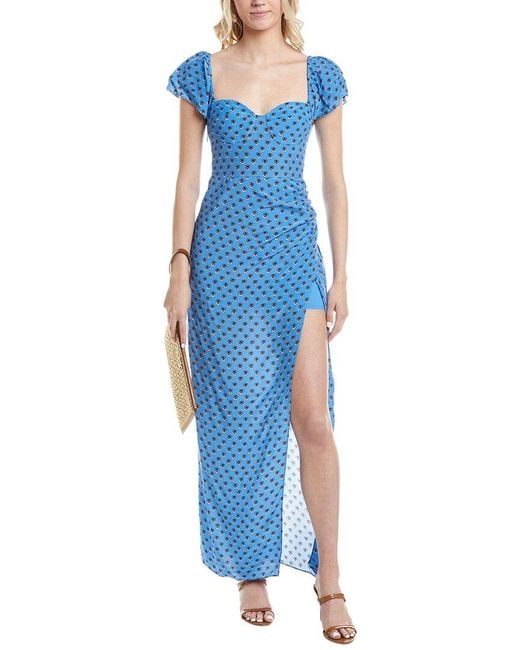 Staud Blue Avril Maxi Dress