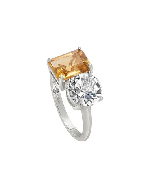 Suzy Levian White Silver 5.00 Ct. Tw. Gemstone Toi Et Moi Ring