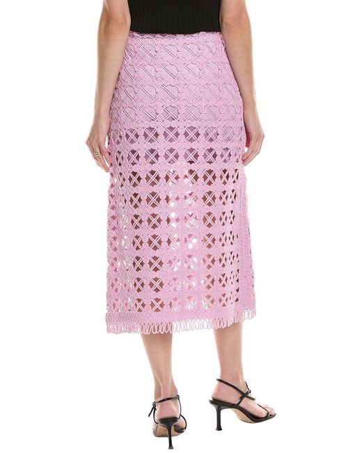 Maje Pink Knitted Skirt