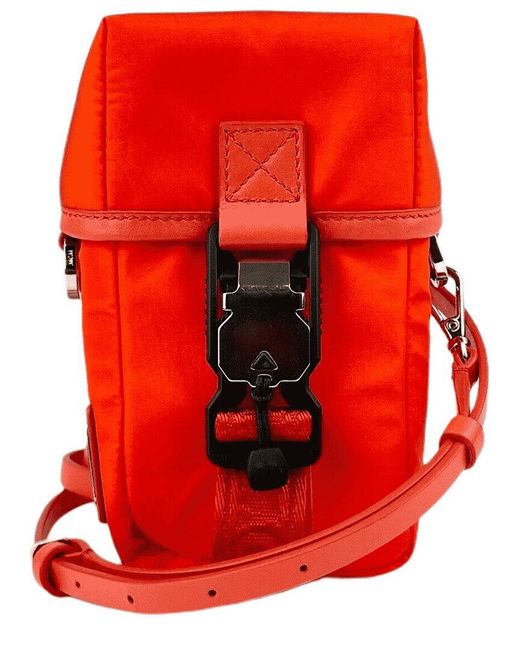 MCM Red Flap Nylon Waist Bag