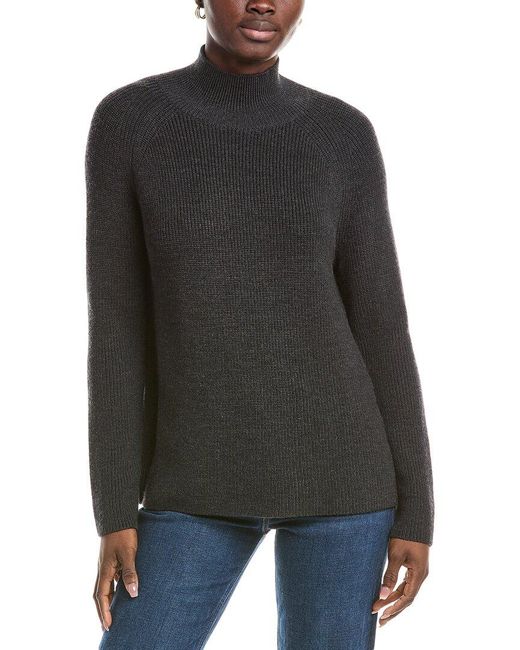 Eileen Fisher Black Turtleneck Wool Sweater