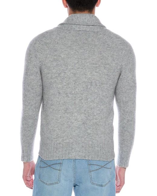 Brunello Cucinelli Gray Alpaca & Wool-Blend Cardigan for men