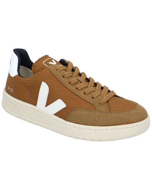 Veja Brown V-12 Leather & Suede Trim B-mesh Sneaker