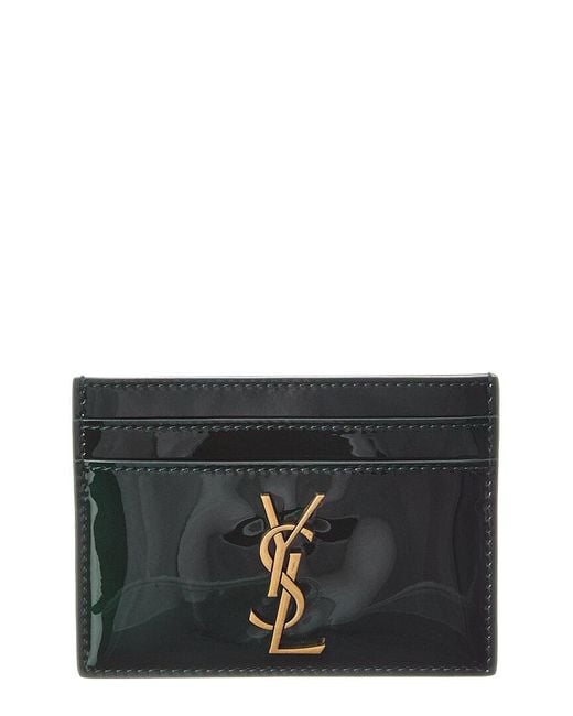 Saint Laurent Black Cassandre Patent Card Case