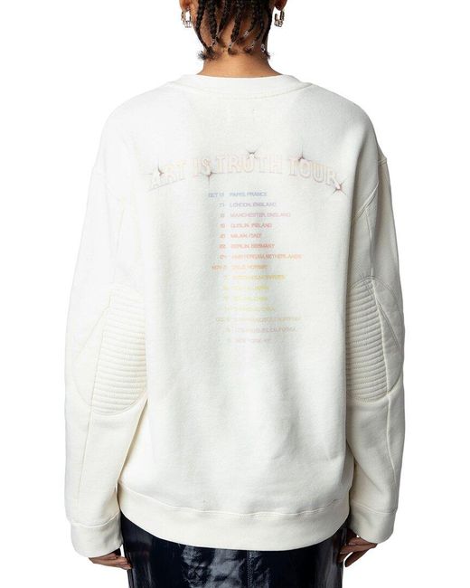 Zadig & Voltaire White Otilia Compo Concert Horizon Sweatshirt