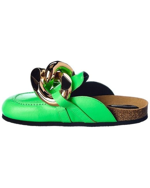 J.W. Anderson Green Chain Leather Mule