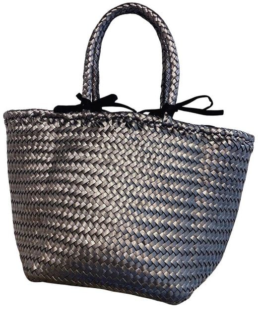 Dragon Diffusion Black Grace Basket Small Leather Tote