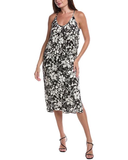 Nation Ltd Black Liliana Printed U-Neck Ruched