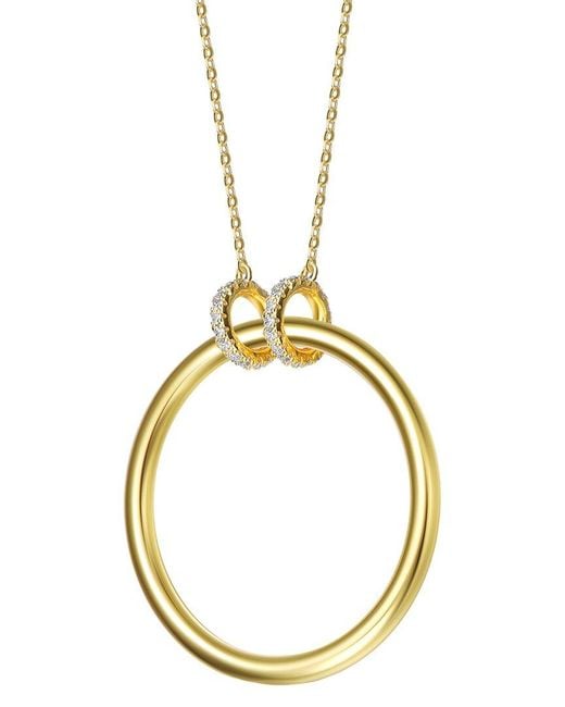 Genevive Jewelry Metallic 14k Over Silver Pendant Necklace