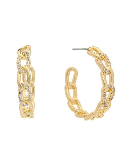 Juvell Metallic 18k Plated Cz Hoops