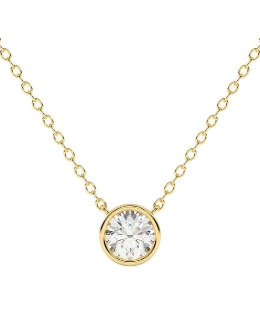 Lab Grown Diamonds Metallic 14K 0.25 Ct. Tw. Lab-Grown Diamond Necklace