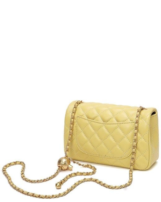 Tiffany & Fred Paris Yellow Quilted Leather Crossbody