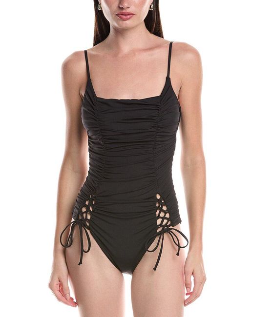 Becca Black Color Code Shirred One-Piece