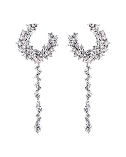 Eye Candy LA White Luxe Collection Rhodium Plated Cz Savannah Drop Earrings