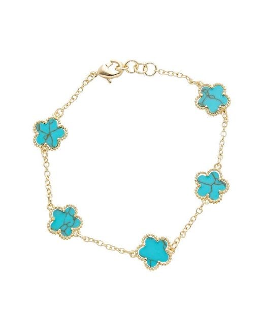 Juvell Blue 18K Plated Clover Bracelet