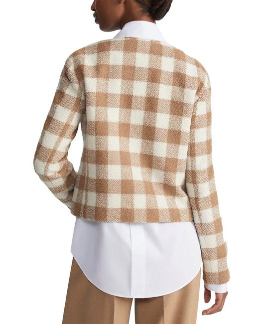 Lafayette 148 New York Natural Collarless Patch Pocket Wool-blend Jacket