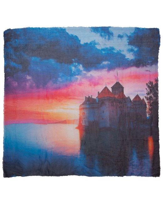 Blue Pacific Blue Vintage Artisan Castle Scarf